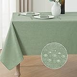 Veblandy Rectangle Tablecloth Linen Textured