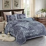 JML Sherpa Flannel Blanket 3-Piece, 3-Ply Warm