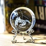 HDCRYSTALGIFTS 60mm Cancer Constellation Crystal Ball with Stand view 3