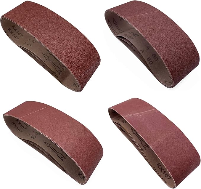 4x24 Sanding Belts for Belt Sander 4 x 24 (5 Each of 40 80 120 240