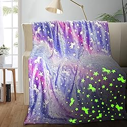 Unicorn Glow in The Dark Blanket, Unicorn Blanket