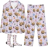 D-Story Personalized Pajamas with 1-8 Faces for Women Men, Custom Christmas Pjs, Pajamas Gifts For Family,Cat Mom,Dog Mom