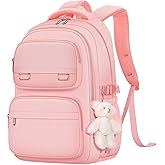 KBTYE School Backpack for Kids Girls Cute Travel Backapck for College Women Men Casual Laptop Bookbag for Teen Student(Pink)