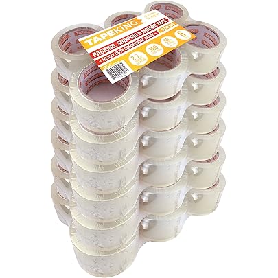 Tape King Clear Packing Tape - 60 Yards Per Roll (36 Rolls) - 1.88 Inch Wide Stronger & Thicker 2.7mil, Heavy Duty Adhesive Industrial Depot Tape for Moving Packaging Shipping, Office & Storage