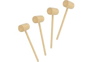 "Wooden Crab Mallet Seafood Lobster Shellfish Cracker Hammer - Hardwood Set of 4 by Southern Homewares"