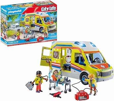 City Life 71202 Ambulancia con luz y Sonido, Juguete para niños a Partir de 4 años