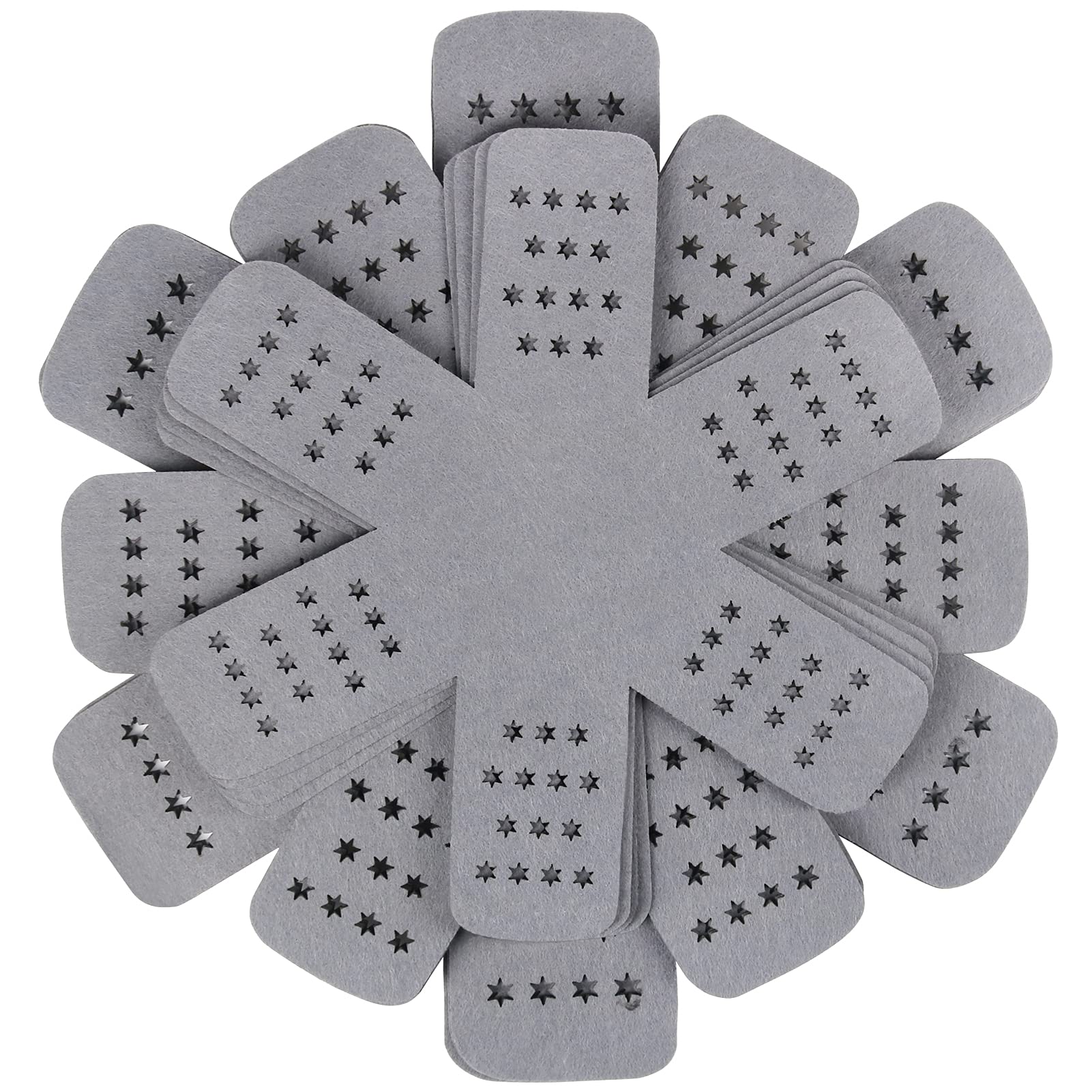 Pan Protectors, Larger & Thicker Gray Pan Protectors With Stars, Set of 12 and 3 Different Sizes,Pot Separators for Stacking Cookware in Kitchen Cupboard