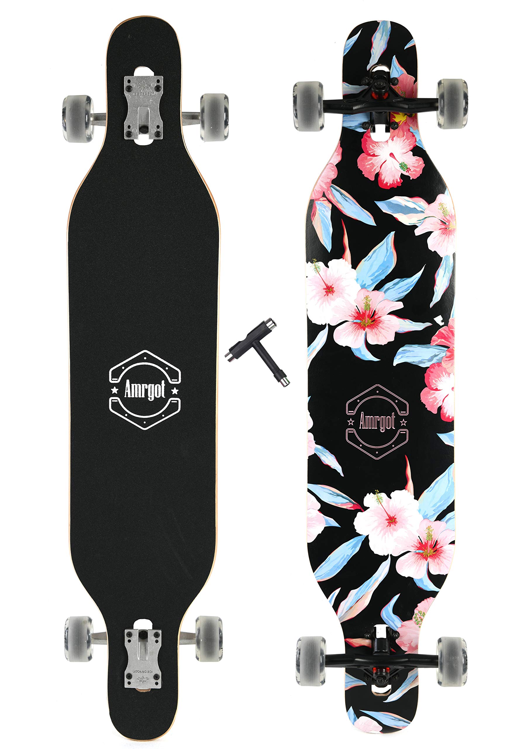 Amrgot 42 inches Complete Longborads Drop Through Deck Concave Cruise Professional Longboards