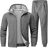 Rdruko Men's Fleece Sweat Track Suit Hooded Winter Warm Up Jogger Workout Athletic Tracksuits Sweatsuits 2 Piece Set