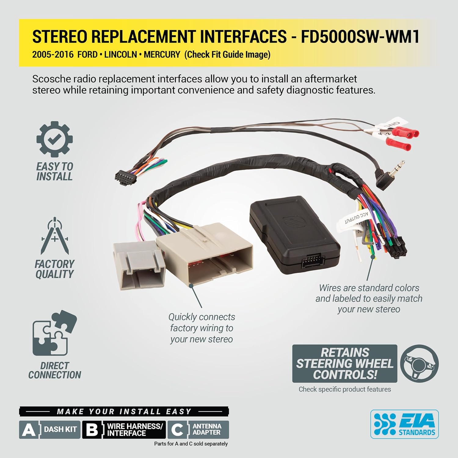 Scosche FD5000SW-WM1 Product Components