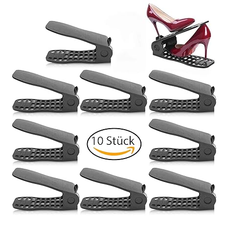 BADANIS Schuhstapler, 10er Set, Schwarz