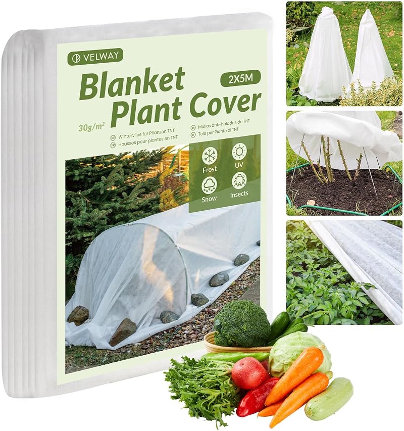 Velway 2x5m Plant Fleece Frost Protection 30gsm Heavy Duty