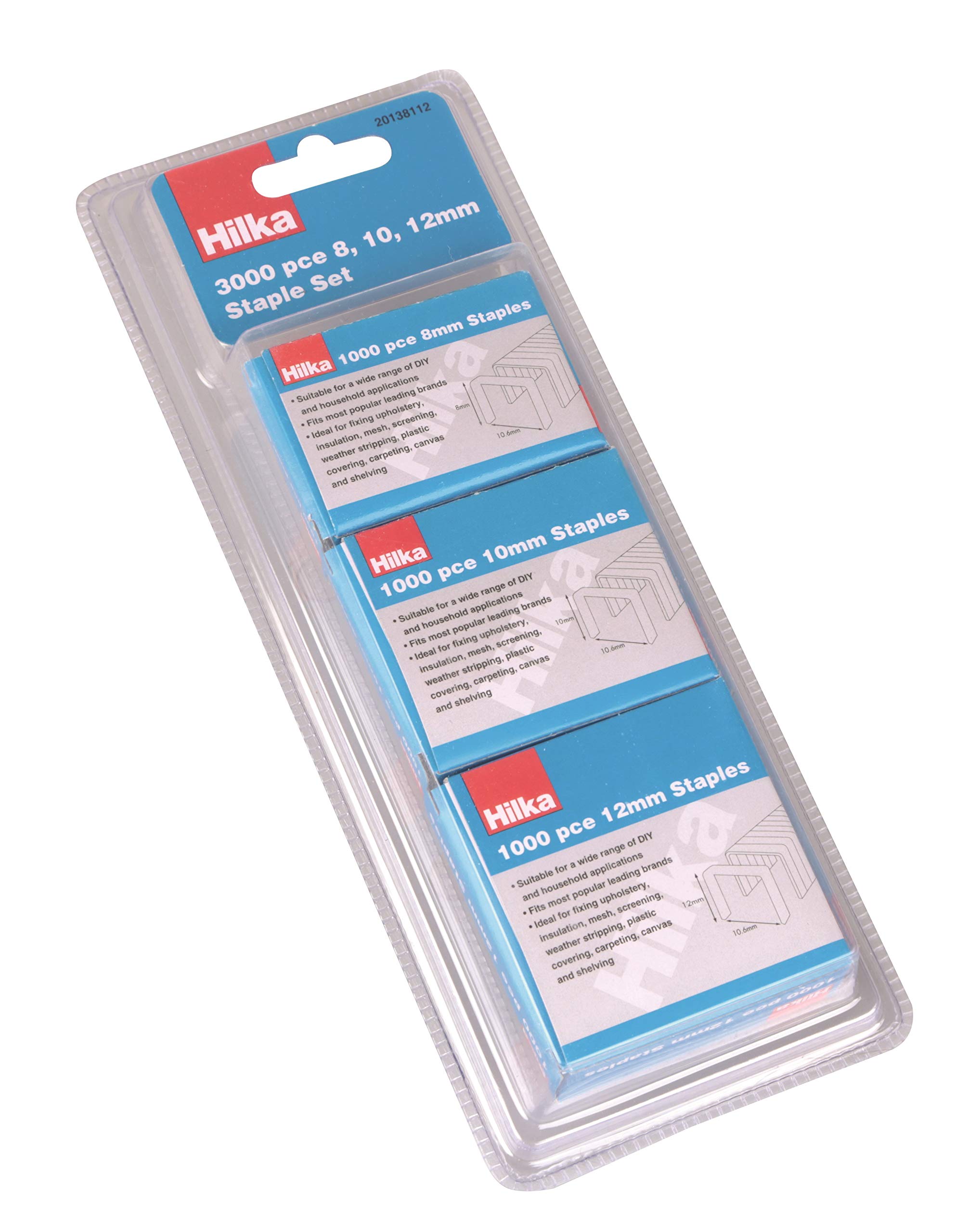 Hilka 20138112 3,000 PCE 8, 10, 12mm Staple Set