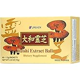 Umeken Reishi Mushroom Extract Balls, Concentrated, Japanese Reishi Mushroom Supplement with Beta Glucan, Concentrated in Ball Format, 2 Month Supply, 60 Packets, Pack of 1