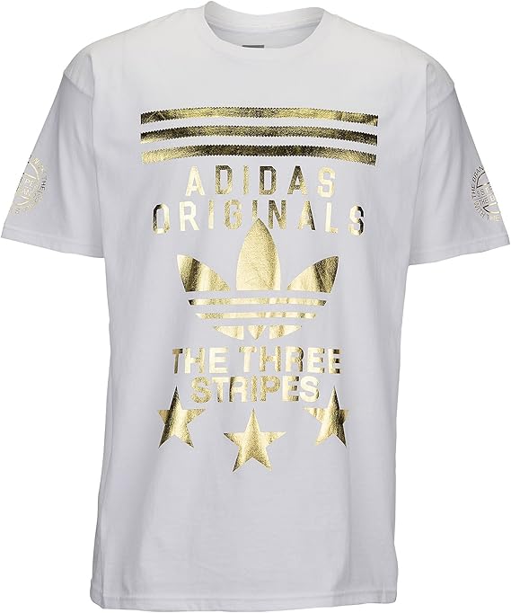 white gold adidas shirt