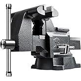 Forward CR80A 8 Inch Bench Vise Heavy Duty Vice with Anvil and 190 Degrees Swivel Base (8")