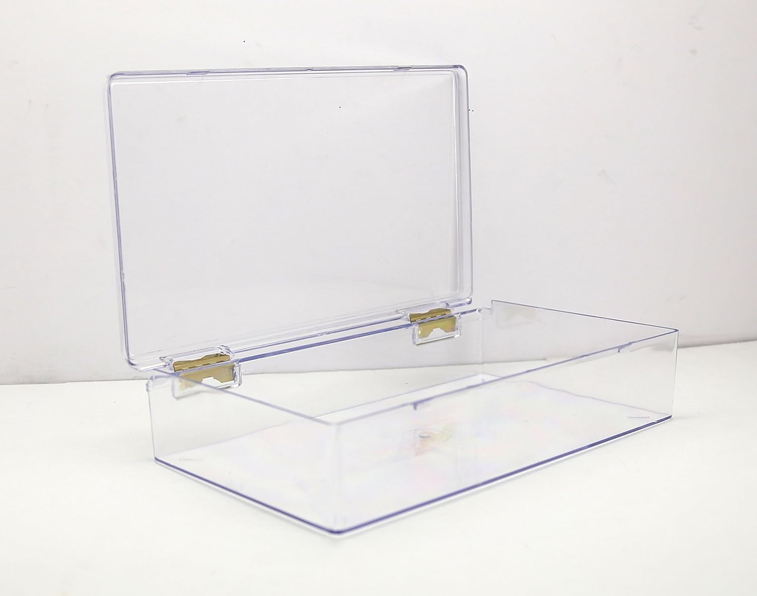 Clear Hinged Plastic Box 10 3/8" L x 6" W x 2" H 1 Piece