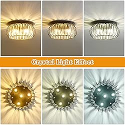 BUXVRCS Modern Crystal Chandelier, 4-Light Flush