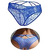 comeondear Plus Size Panties for Women Cheeky Underwear Thongs Panties Floral High Waist Bikini