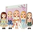 JING SHOW BUSSINESS 5 Sets Doll Clothes for 6 inch Mini Doll ，Include 5 Pieces Girl Mini Dolls, 5 Sets Handmade Doll Clothes and 5 Pairs of Doll Shoes