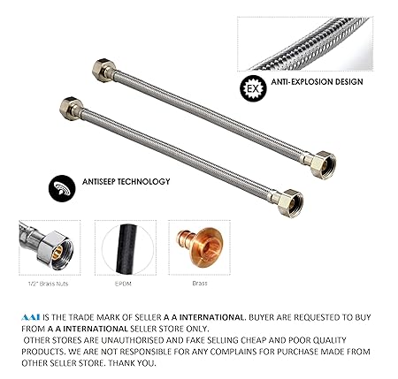 AAI Heavy-duty Stainless Steel Connection Pipe, 18-inch - Set of 2