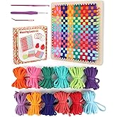 Coopay Weaving Loom Kit, Wooden Potholder Loom Kit with 192 Weaving Loops, Step-by-Step Instruction, Art and Crafts for Adults, Ideal Gift