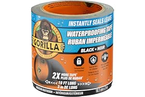 Gorilla Waterproof Patch & Seal Tape, Heavy-Duty, Instantly Seals, Works Underwater, Indoor/Outdoor, Flexible Permanent Bond,
