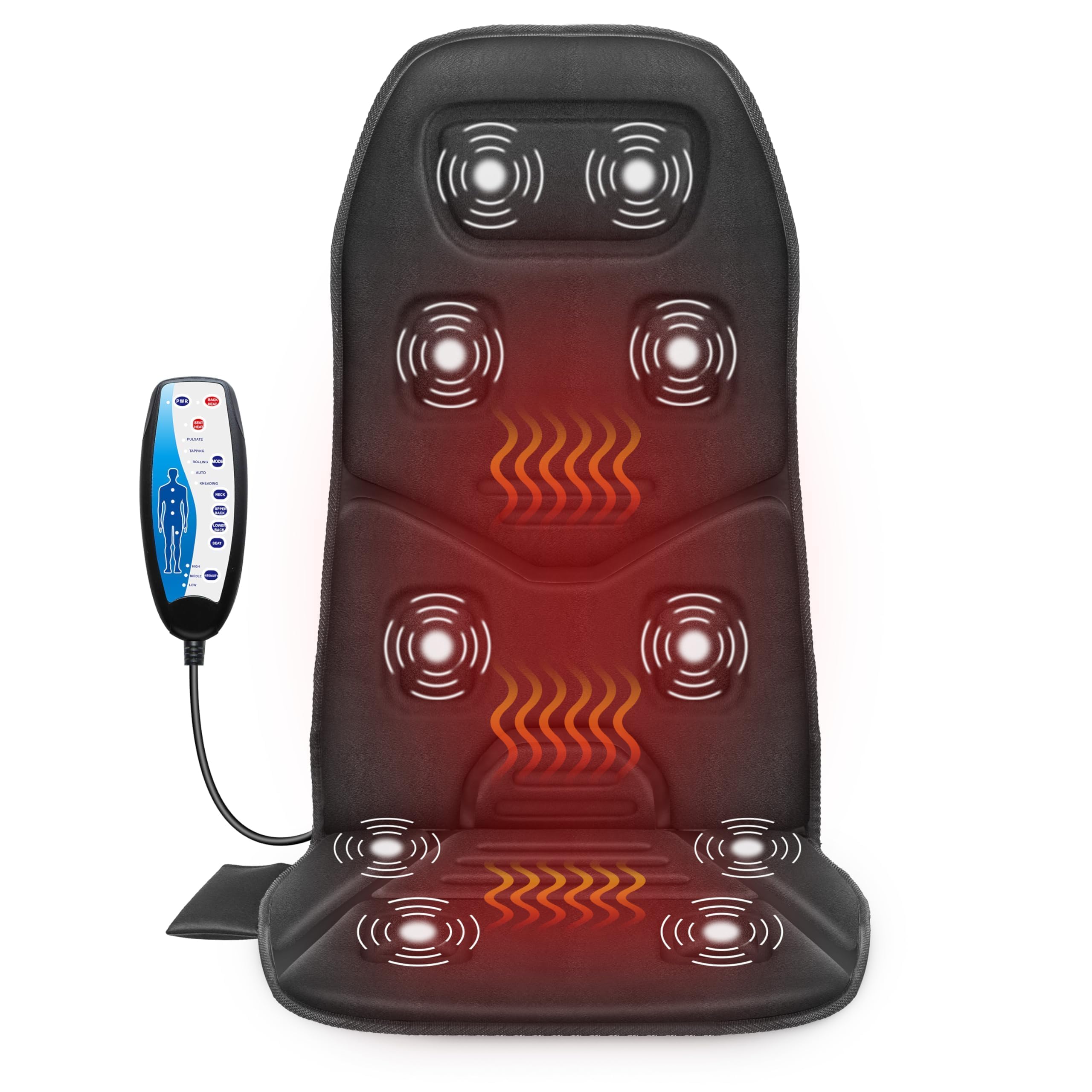 Photo 1 of COMFIER Massage Seat Cushion with Heat - 10 Vibration Motors, Back Massager for Chair, Massage Chair Pad for Back Ideal Gifts for Men, Women (Renew)