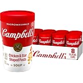 Campbell&rsquo;s Sipping Soup, Chicken Soup With Star-Shaped Pasta, 10.75 oz Microwavable Cup (8 Pack)