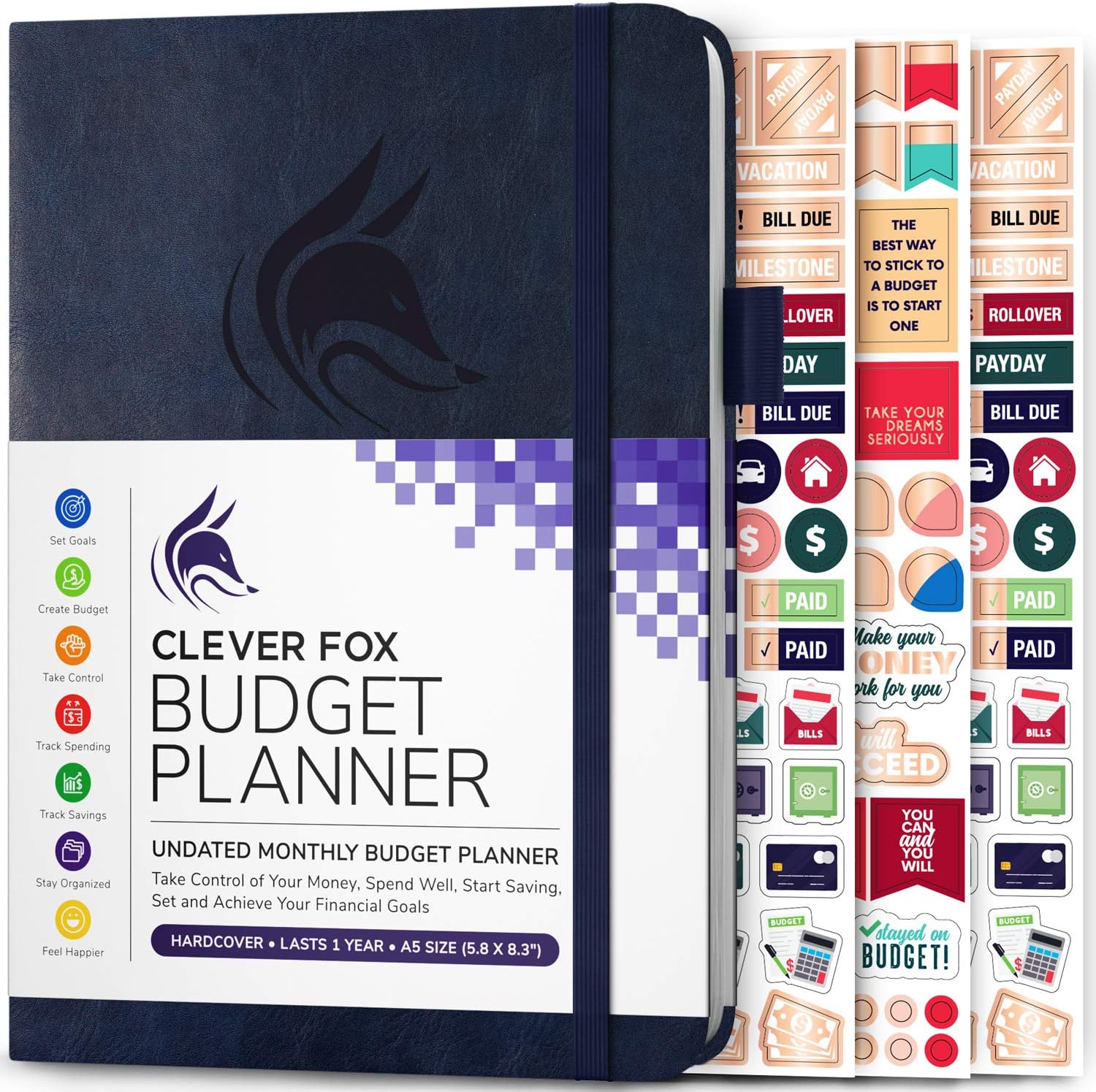 Clever Fox Budget Planner - Expense Tracker Notebook. Monthly Budgeting Journal, Finance Planner & Accounts Book to Take Control of Your Money. Undated - Start Anytime. A5 Size Yellow Hardcover : Office Products