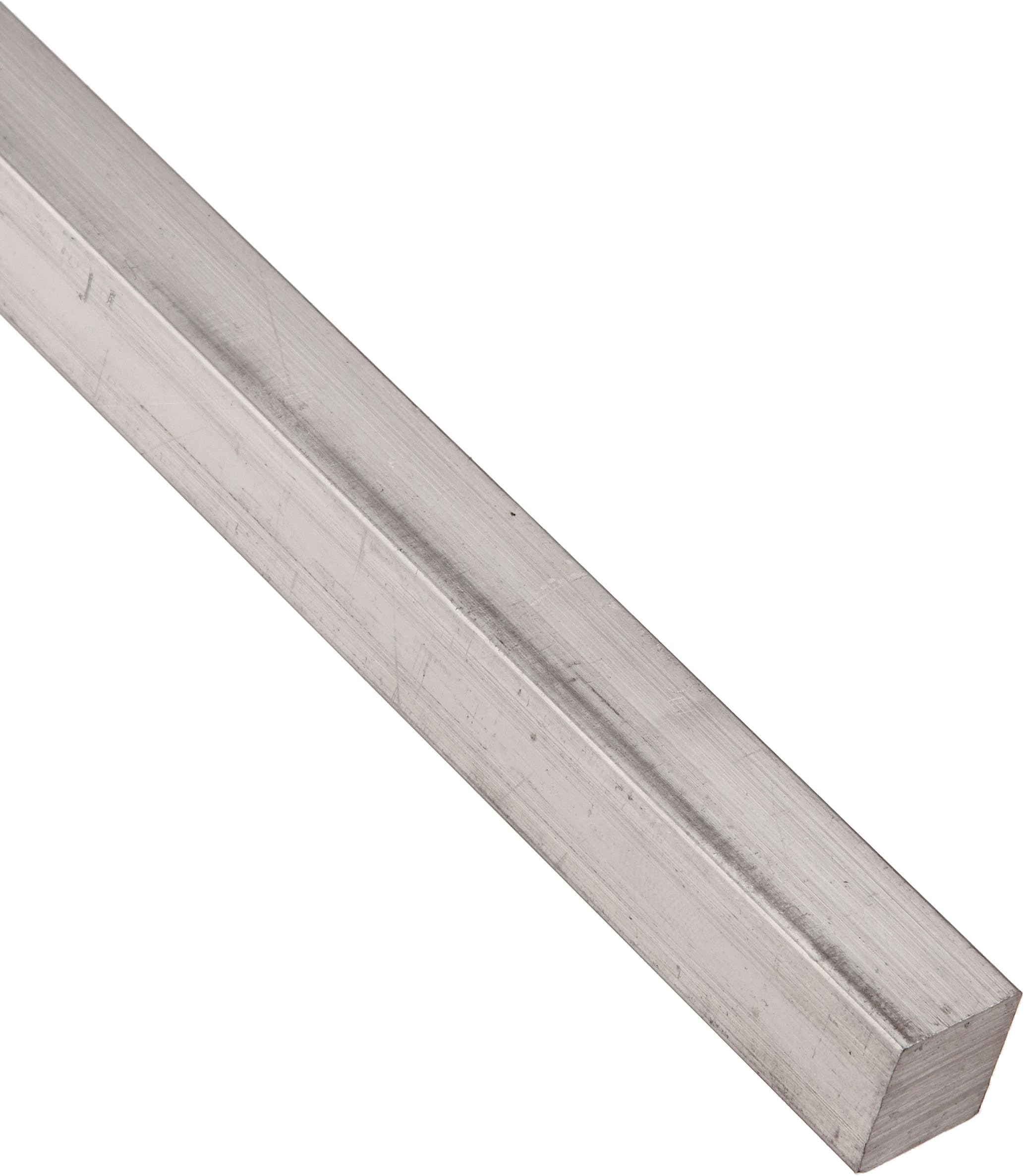 6061 Aluminum Rectangular Bar, Unpolished (Mill) Finish, Extruded, T6511 Temper, ASTM B211/ASTM B221, 3/8" Thickness, 3/8" Width, 24" Length