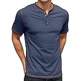 Sailwind Mens Henley Short Sleeve T-Shirt Cotton Maverick Shirt