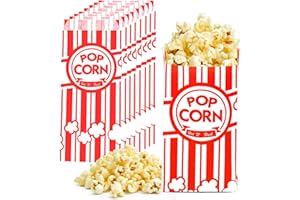 Homrelaxy 110 Pcs Paper Popcorn Bags, 1 oz Popcorn Bags Individual Servings, Bulk Pop Corn Sleeves for Pop Corn Machine, Movie Night, Cinema, Carnival, Party, Concessions