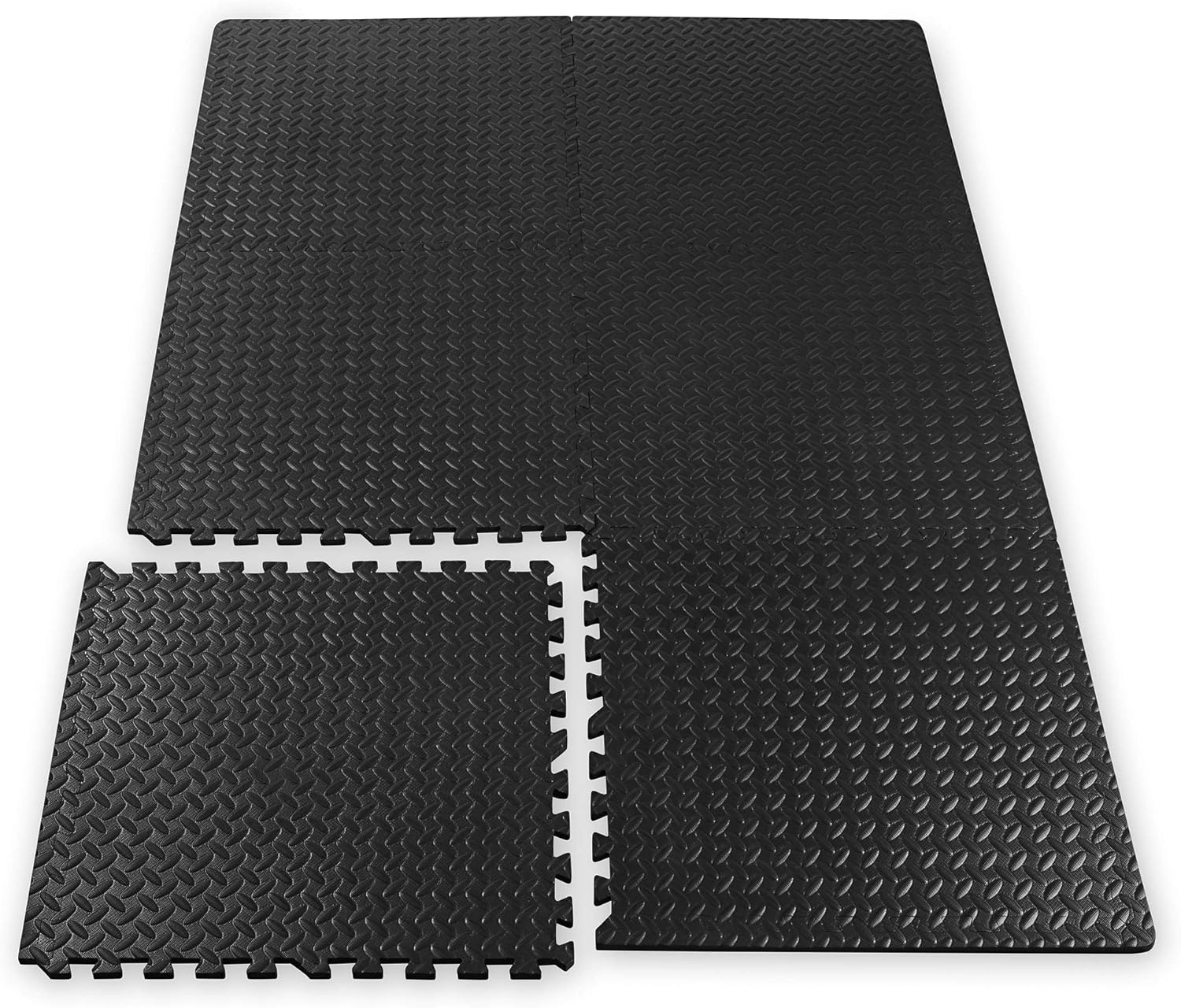 Gaiam Essentials Interlocking Exercise Mat - Square Puzzle Foam Tiles Home Gym Fitness Mat Workout Flooring | Multi-Purpose Use in Garage, Basement, Kids/Baby Play Areas | 23.5" x 23.5" x 0.48" Thick : Sports & Outdoors