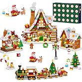 INSOON Advent Calendar 2026 Gingerbread House Mini Building Set with Lights | 24 Days Countdown Christmas Village Building Blocks with Xmas Tree Train, Holiday Gift for Adults Girls Boys Ages 12+