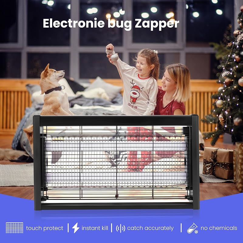 Insektenvernichter Elektrisch, Mückenvernichtungslampe, 20W Fliegenvernichter, elektronischer Insekten- und Fliegenvernichter für Haus, Garten, Hof und Großküchen
