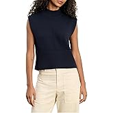 VELVET BY GRAHAM & SPENCER Women's Electra Sleeveless Cotton Cashmere Sweater, Navy, Small
