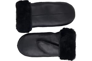 Zavelio Men's Premium Genuine Sheepskin Shearling Mittens – Warm Winter Gloves