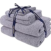 Everplush Diamond Collection 6-Piece Bath Sheet Towel Set, Soft Plush Jacquard Luxury Bath Towels,Highly Absorbent & Fast-Drying Luxury Towels Sets for Bathroom,Shower, or Spa (Grey, Bath Sheet 6PK)