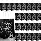 AmazingSpark 24 Pcs Basketball Paper Gift Bags with Handles 5.9 x 3.2 x 8.3 Inch Basketball Themed Party Favor Bags for Coaches Teams Sports Events Snacks Treat Storage Birthday Party Supplies
