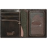 House of Jack Co. Slim Card Wallet for Men, Minimalist Front Pocket Leather Card Holder With Gift Box, Compact Bifold Card Case, Full Grain Cowhide Wallet, Black