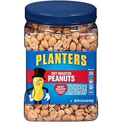 PLANTERS Dry Roasted Peanuts, 34.5 oz Resealable