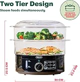 BELLA Two Tier Food Steamer 7.4 QT Auto Shutoff Stackable Baskets view 4