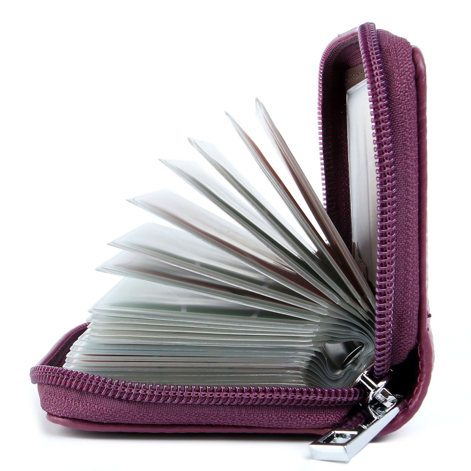 AirZyx Credit Card Holders Women Ladies Leather Credit Card Wallets for Women Ladies 26 Card Slots RFID Protector (Purple)