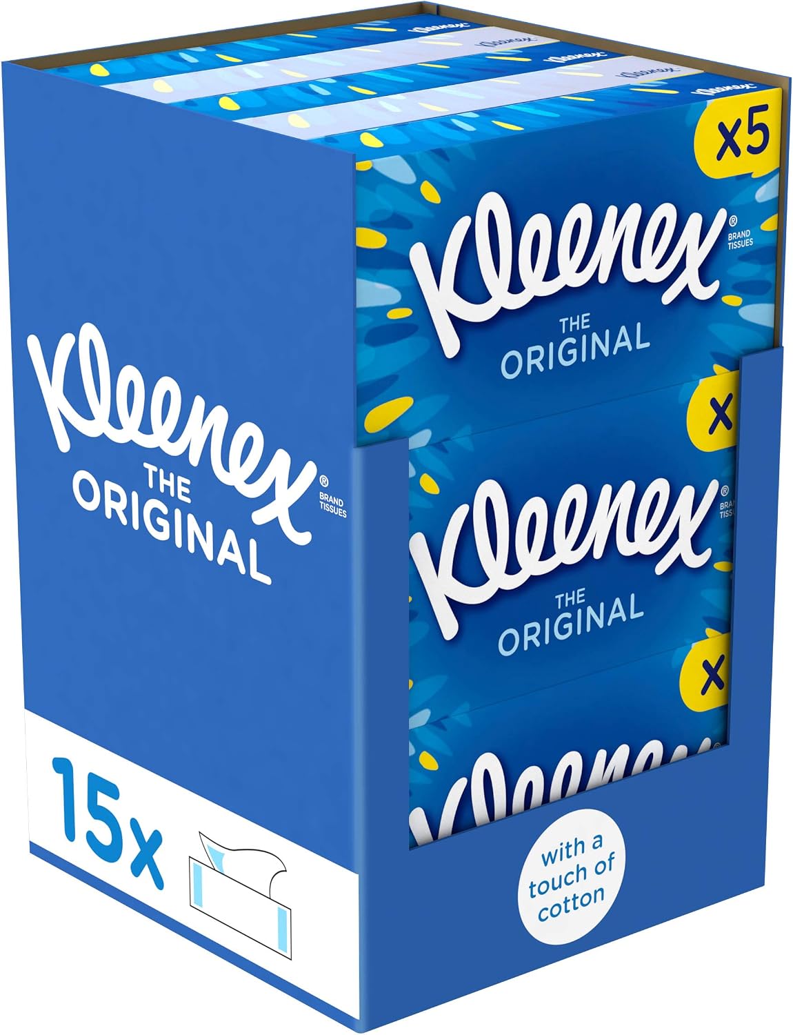 Kleenex Original Facial Tissues, Tissues Box Multipack, 15 Standard Boxes, White, 1080 count (Pack of 1) - Image 3