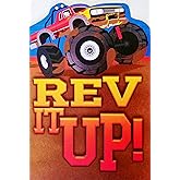 Greeting Card Rev It Up - Monster Truck Happy Birthday Have An Engine-Roaring, Never Boring, Lightning Fast Blast