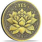 Strugglejewelry Lotus and Phoenix Decision Maker - Inspire Clarity and Wisdom YES/NO Filpping Coin (Gold)