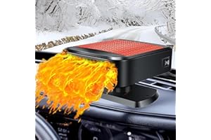 LILITUAN Car Heaters for Vehicle,12V 200W Portable Car Heater that Plugs into Cigarette Lighter,2-in-1 Fast Heating & Cooling Modes 360° Rotatable (Red)