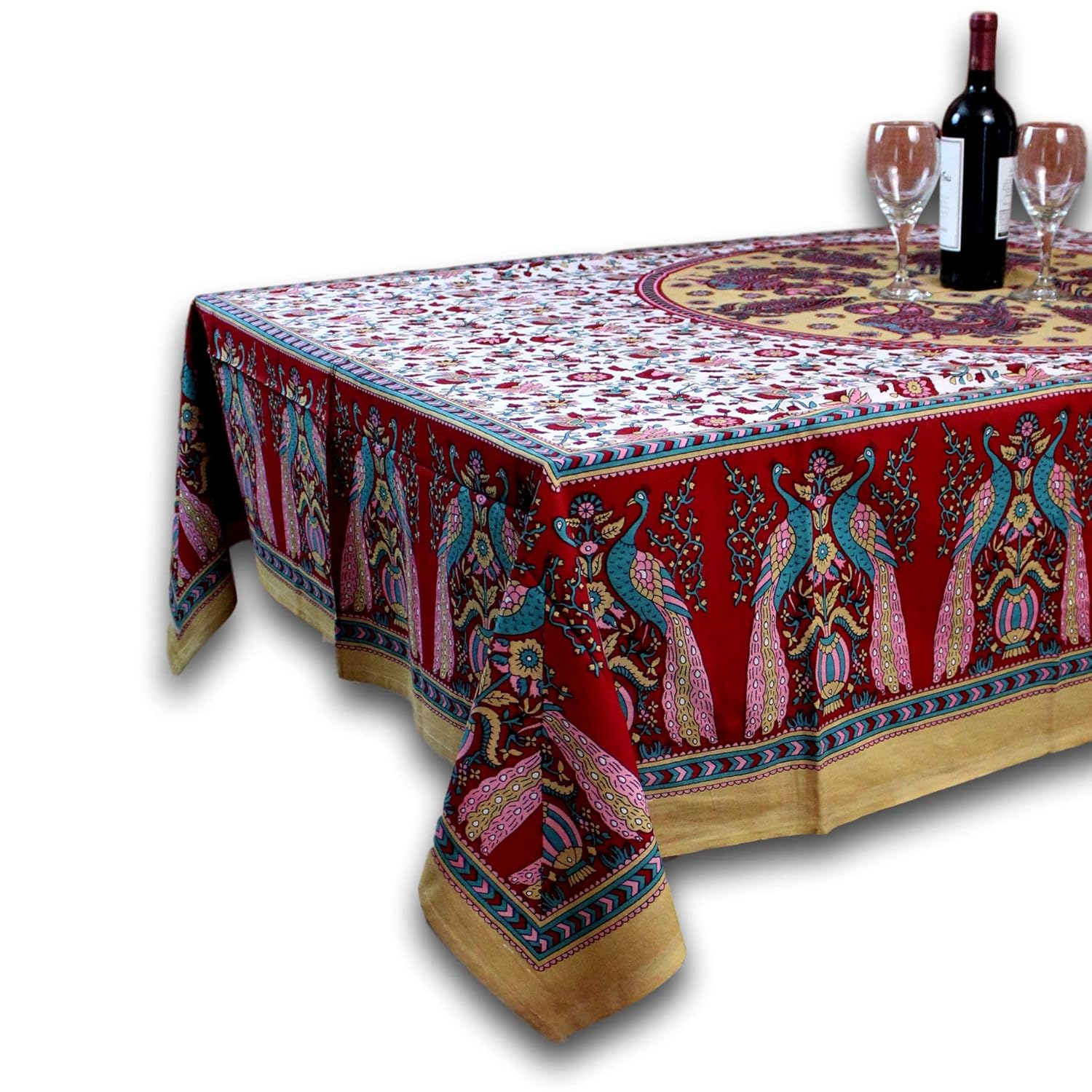 Best pink paisley rectangle table runner
