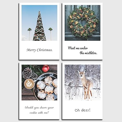 Immagini Natale Spiritose.4 Cartoline Natalizie Con Battute Spiritose Nel Design Polaroid Di Individual Nomad Amazon It Cancelleria E Prodotti Per Ufficio